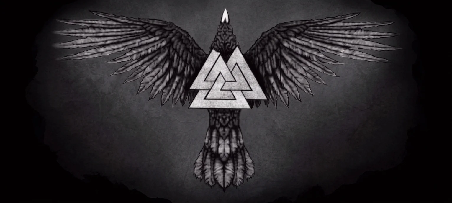 Viking Tattoo Studio — raven with Valknut symbol